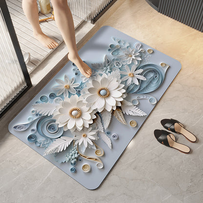 3D Bathroom Absorbent Floor Mat