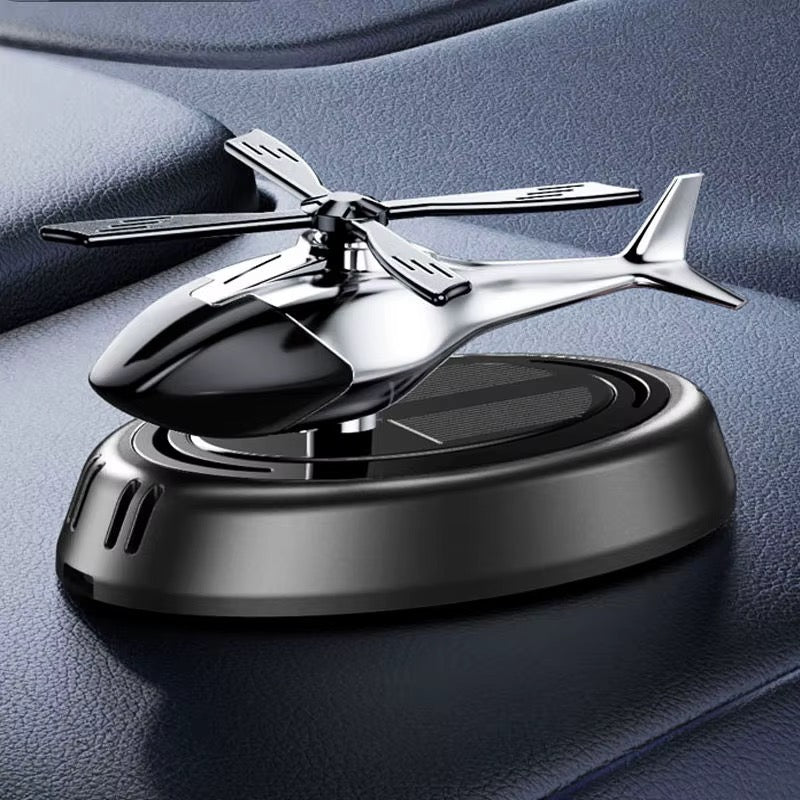 SOLAR POWER CAR FRESHENER HELICOPTER WITH ROTATING FAN