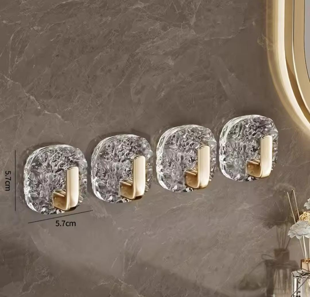Acrylic wall mounted self adhesive hooks 4pcs