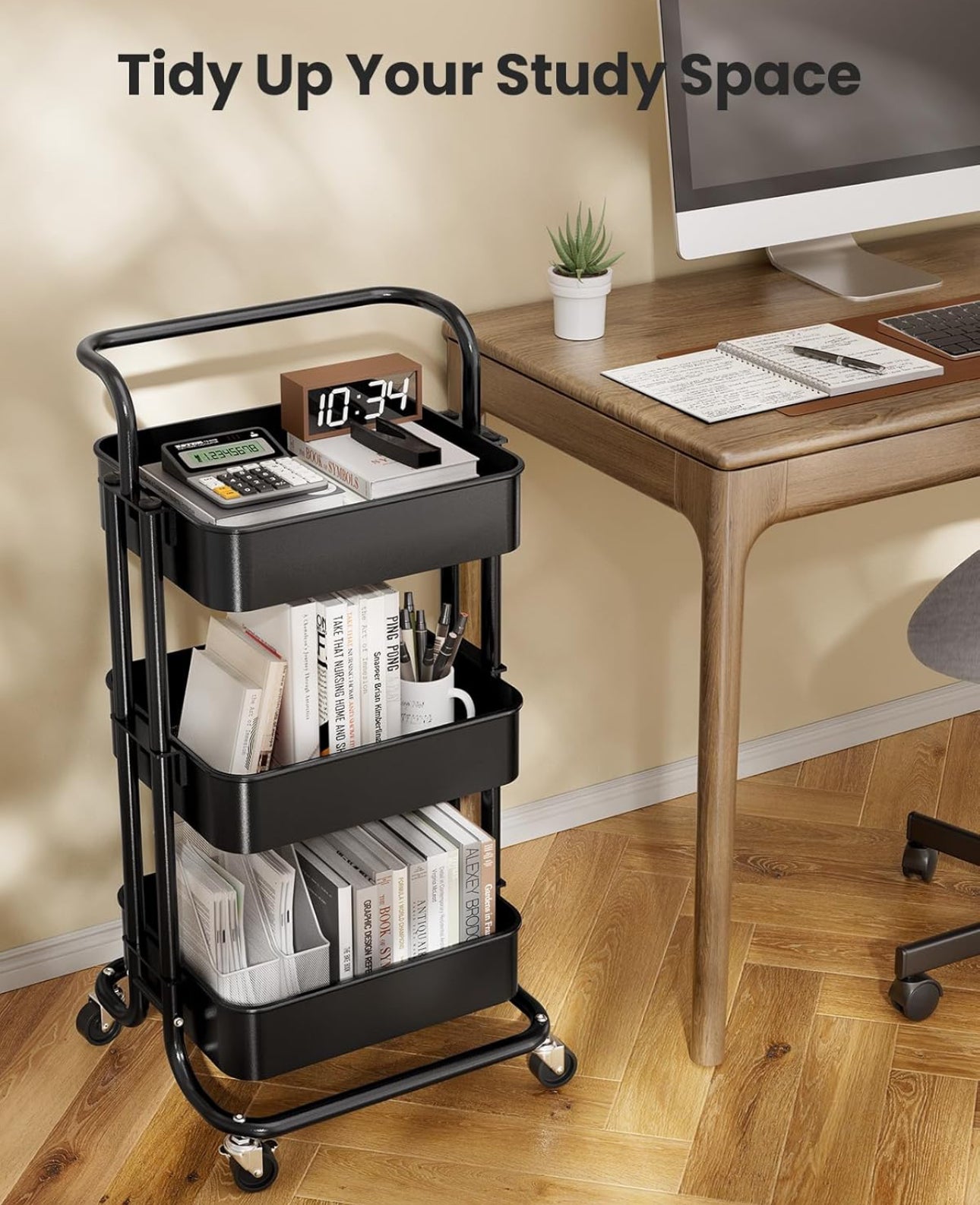 Multi-functional movable trolley storage rack