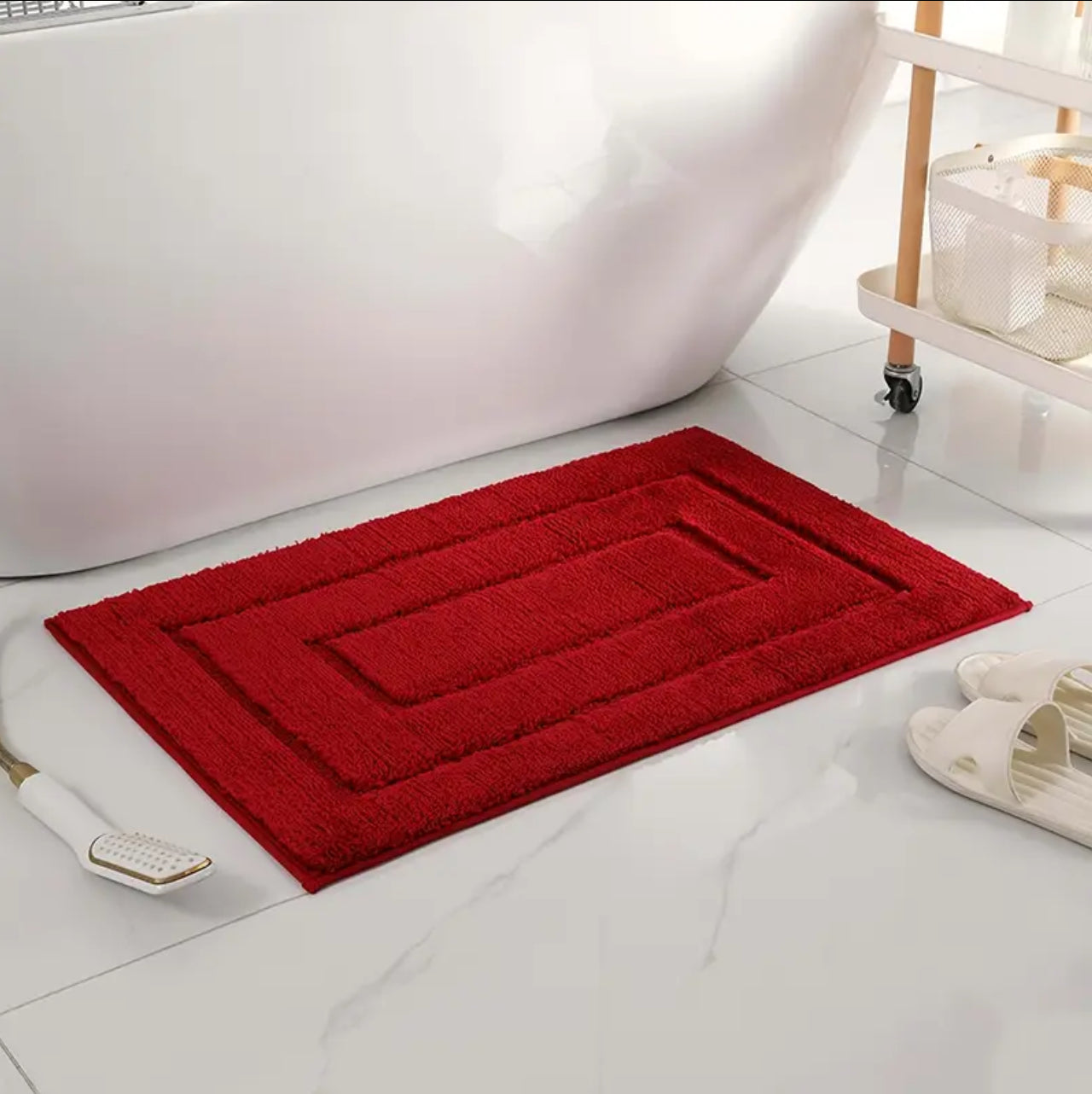 Flocking bathroom mats