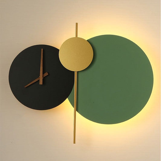 Nordic art clock design led wall lamp