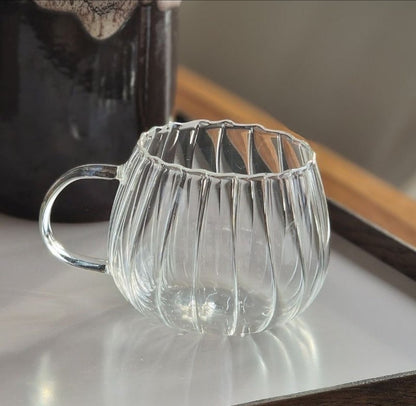 Stripped Pumpkin shape borosilicate cups