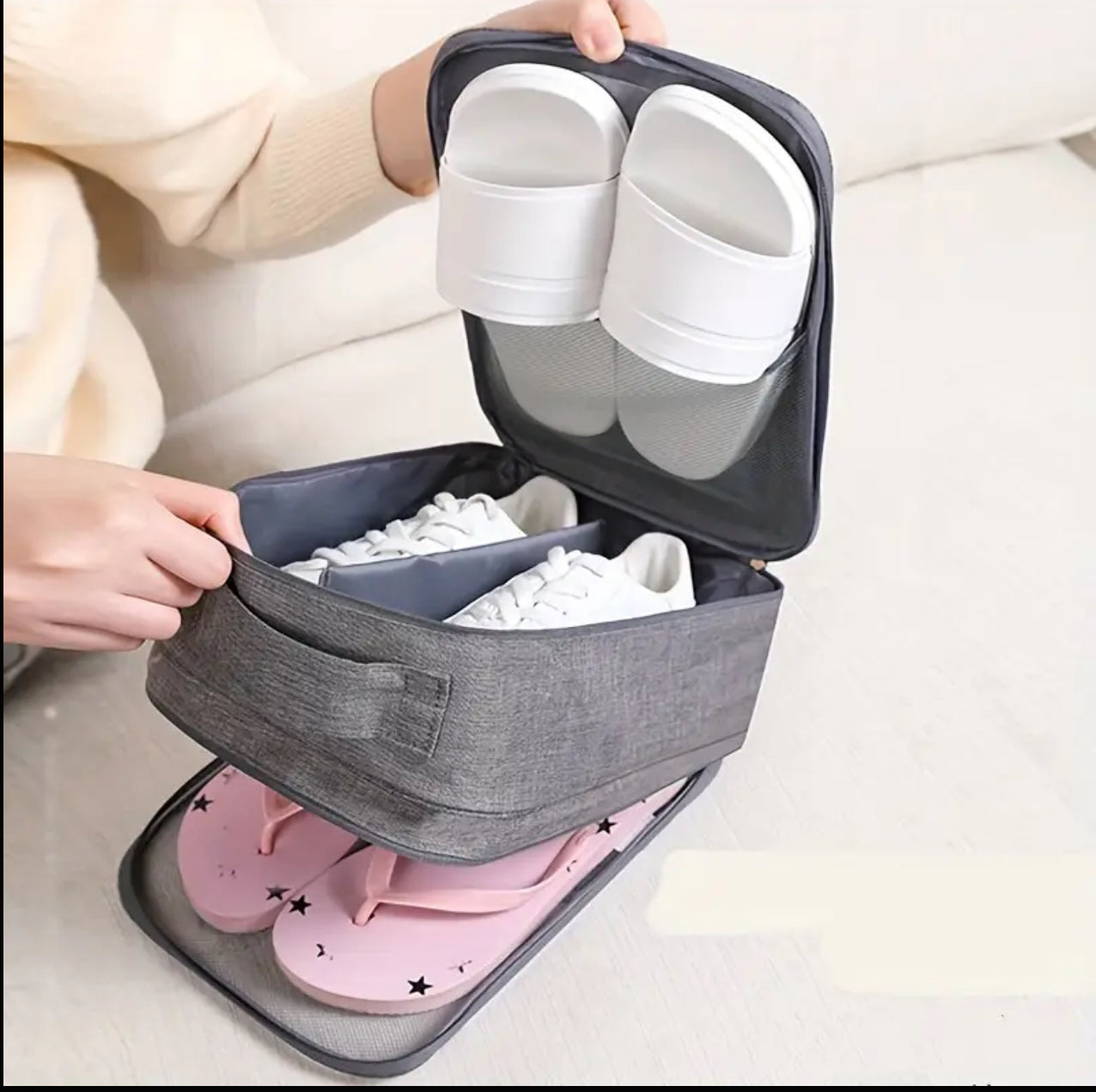 Waterproof travel shoe bag