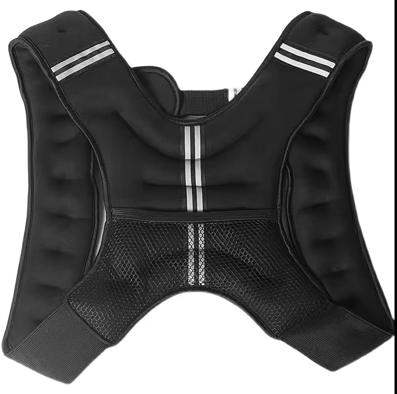 6 lbs Black Weighted Vest with Reflective Stripe