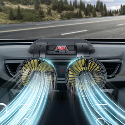 Car dash board/ windshield dual head car fan