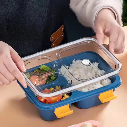 3-Compartment, 3-grid Bento Lunch Box with Spoon