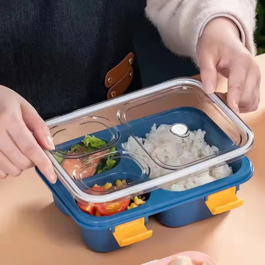3-Compartment, 3-grid Bento Lunch Box with Spoon