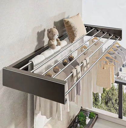 100cm Long Invisible Folding Wall Mounted Clothes Drying Rack