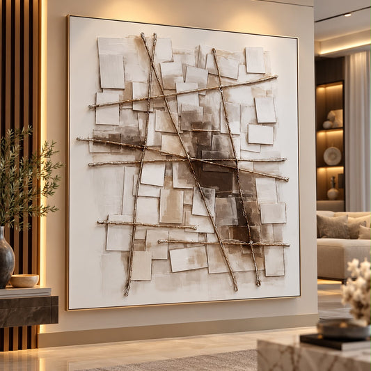 Neutral Geometric Abstract Art