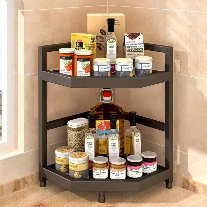 2Tier Multifunctional Countertop Kitchen Corner Storage Rack/Spice Rack