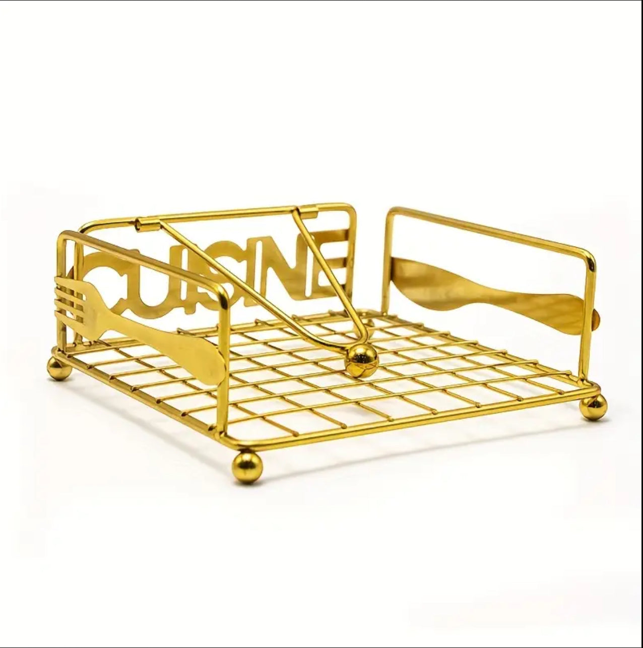 Gold Cuisine Metal Napkin Holder