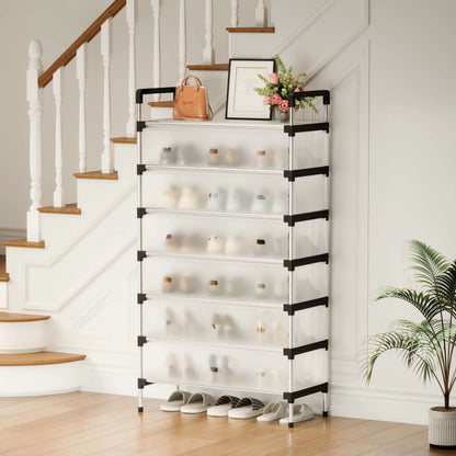 Shoe Rack  Seven Shelves - Stainless Steel Shoe Organizer