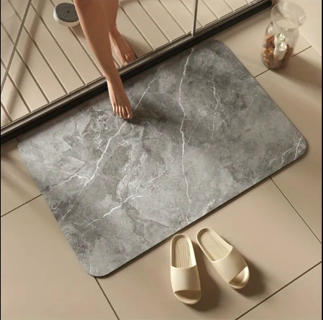 Marble-like Antislip absorbent bathroom mat