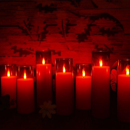 Hot red acrylic flameless LED candle