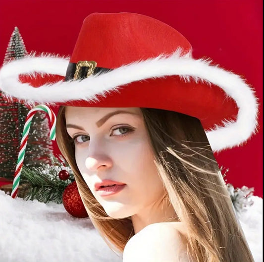 Christmas Red Cowboy Hat