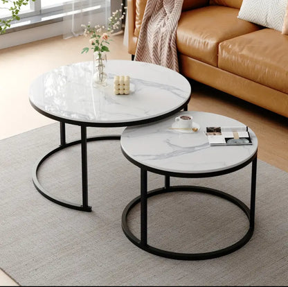 Pure marble nesting tables