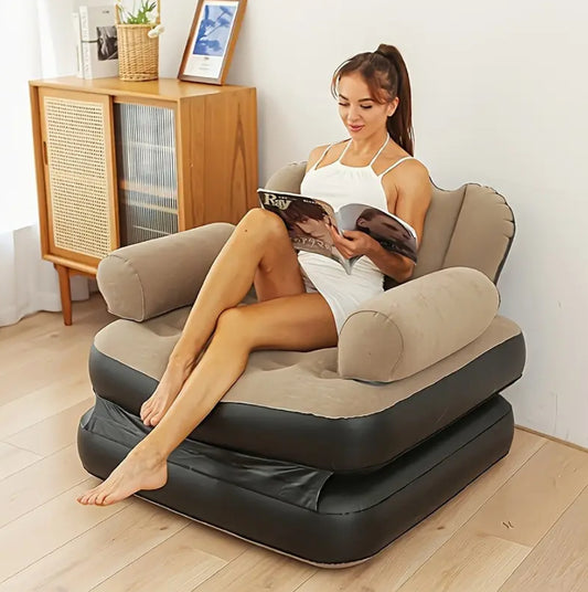 5 in 1 inflatable Couch lazy Sofa bed with L-shaped armrest