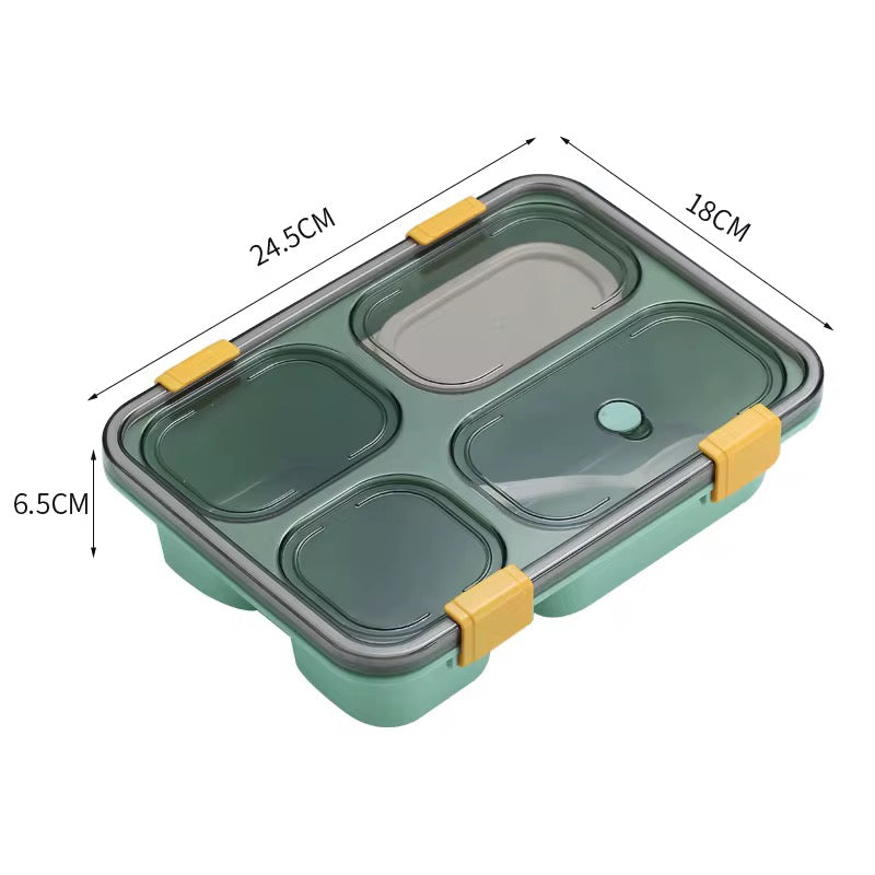 3-Compartment, 3-grid Bento Lunch Box with Spoon