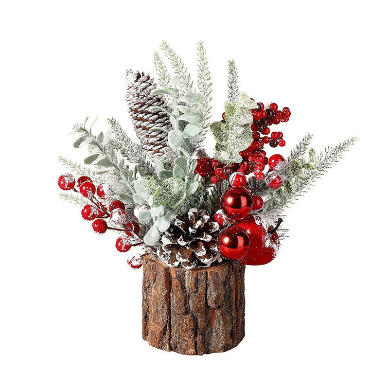 1Pcs Tabletop Mini  Christmas Tree Stump