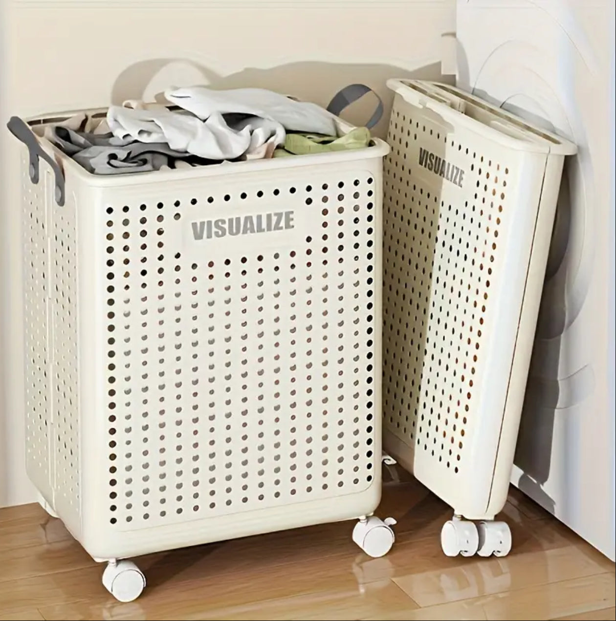 Big Foldable Eco-Friendly Laundry storage basket with wheels