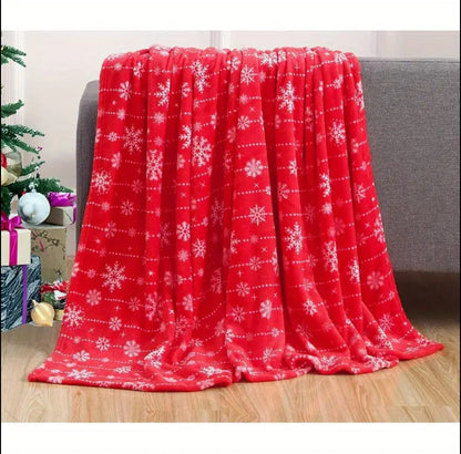 Flannel cozy Christmas throw blanket