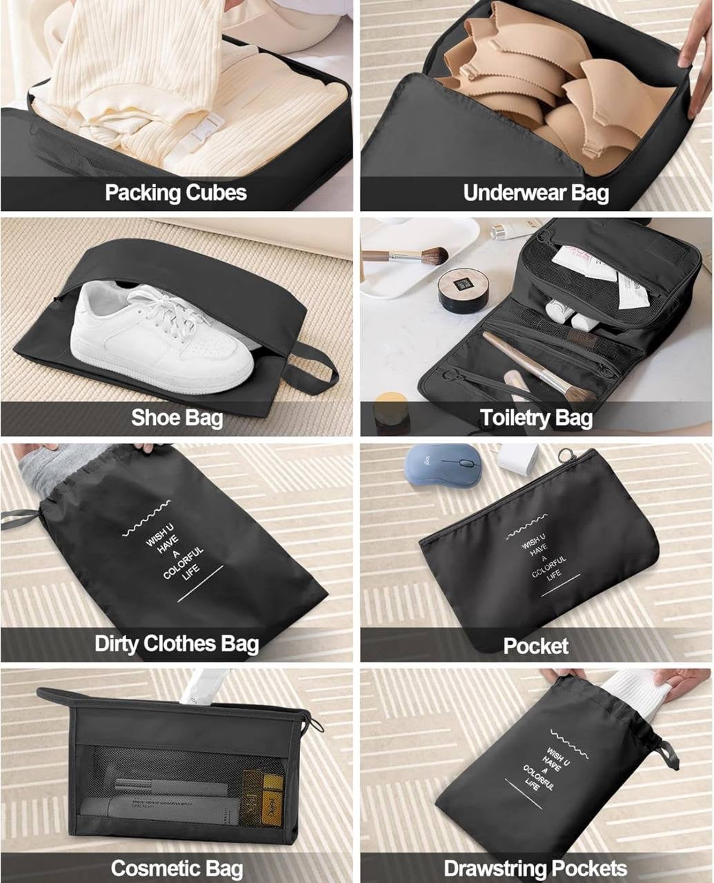 10pcs Luggage Travel Organizers For Suitcase.