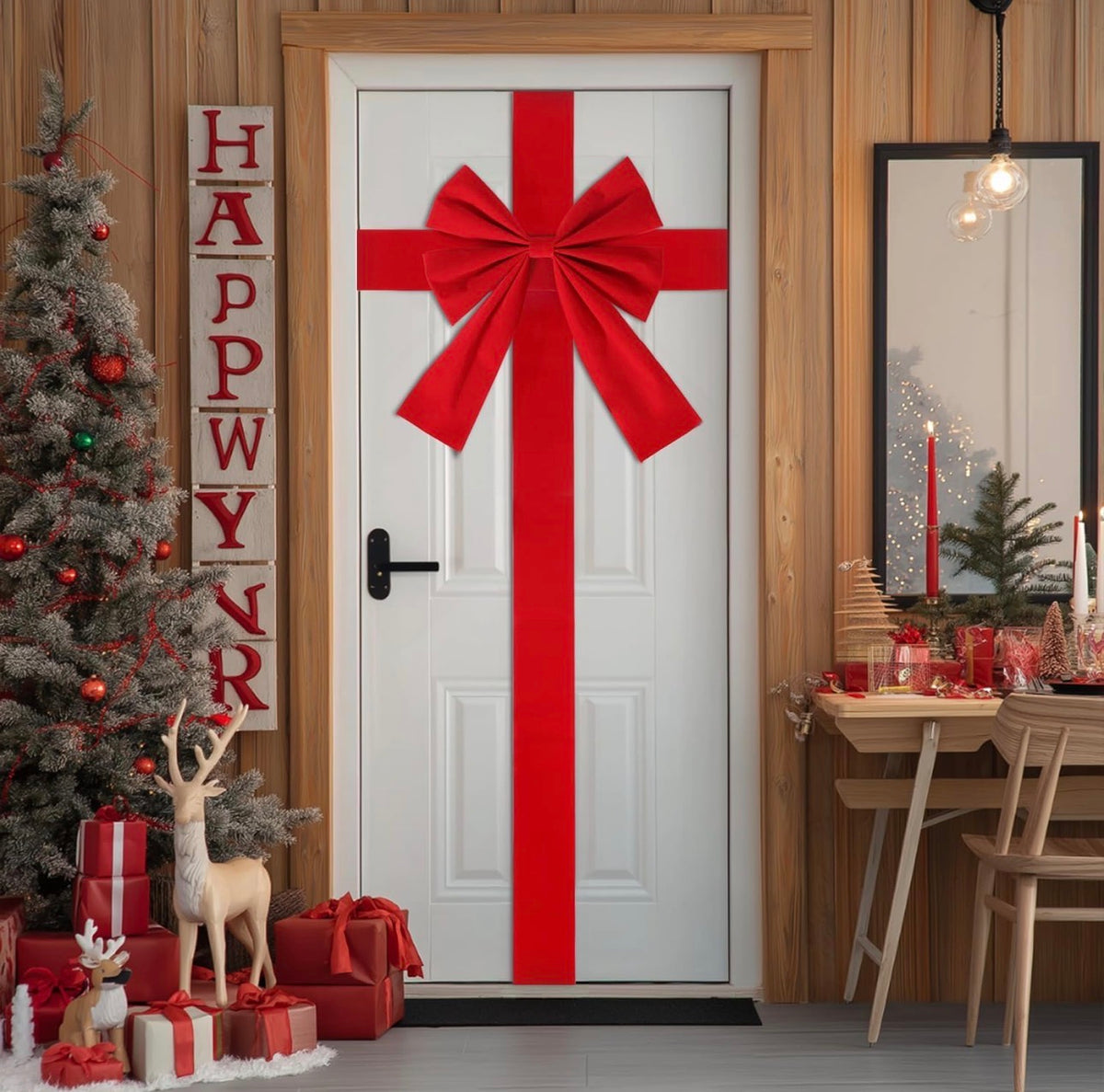 Large Door Hanging Bow Decoration