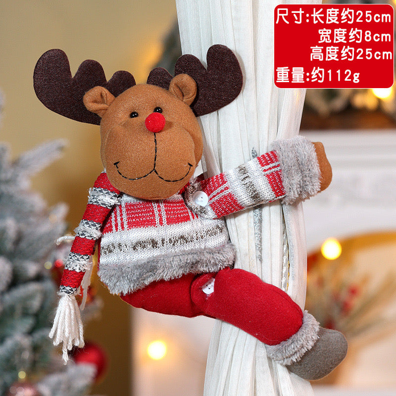 1pc Cute Santa Claus Elk Curtain Buckle