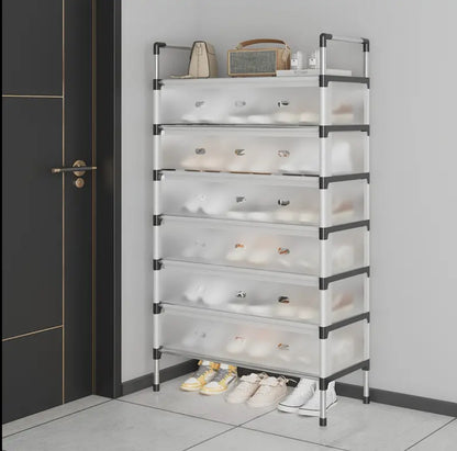 Shoe Rack  Six Shelves - Stainless Steel Shoe Organizer