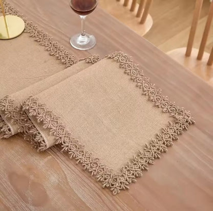 30*275 cm Natural Burlap Linen Woven Table  Runners
