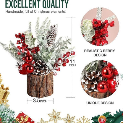 1Pcs Tabletop Mini  Christmas Tree Stump