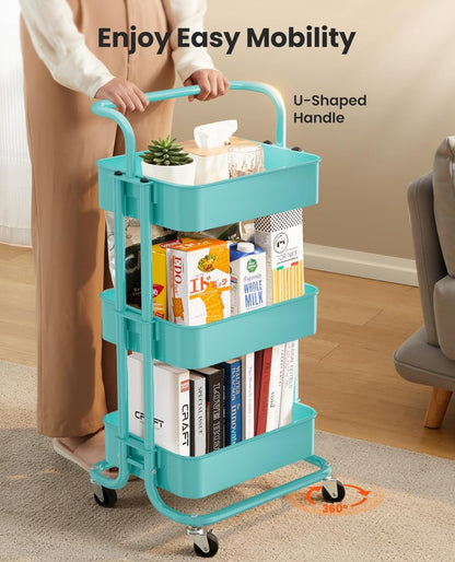 Multi-functional movable trolley storage rack