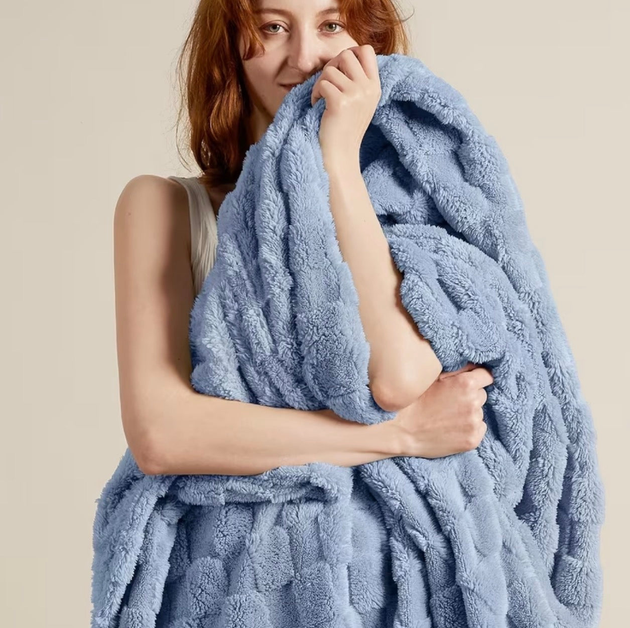 Luxury textured fleece blanket