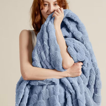 Luxury textured fleece blanket