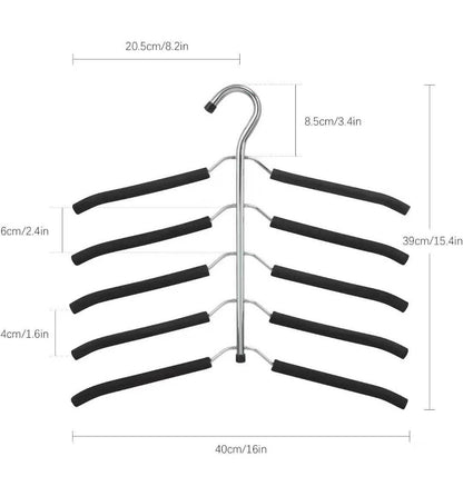Multilayer space saving 5layer hanger