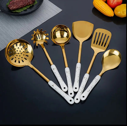 Stainless steel luxury serving spoon set