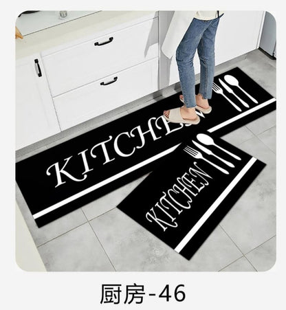 A set of 2 pcs rubber bottom kitchen mats