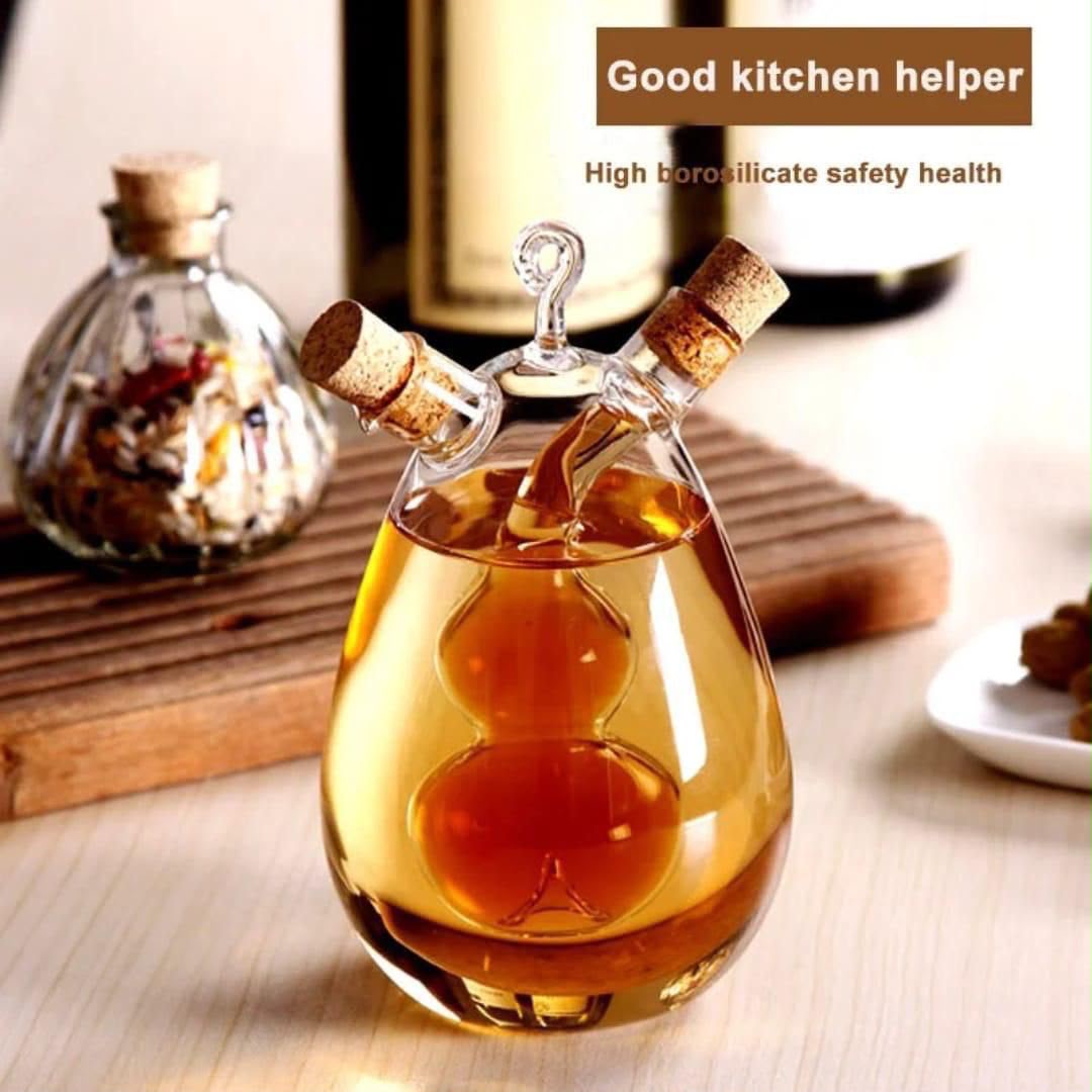 2 in 1 double mouth oil and vinegar dispenser
