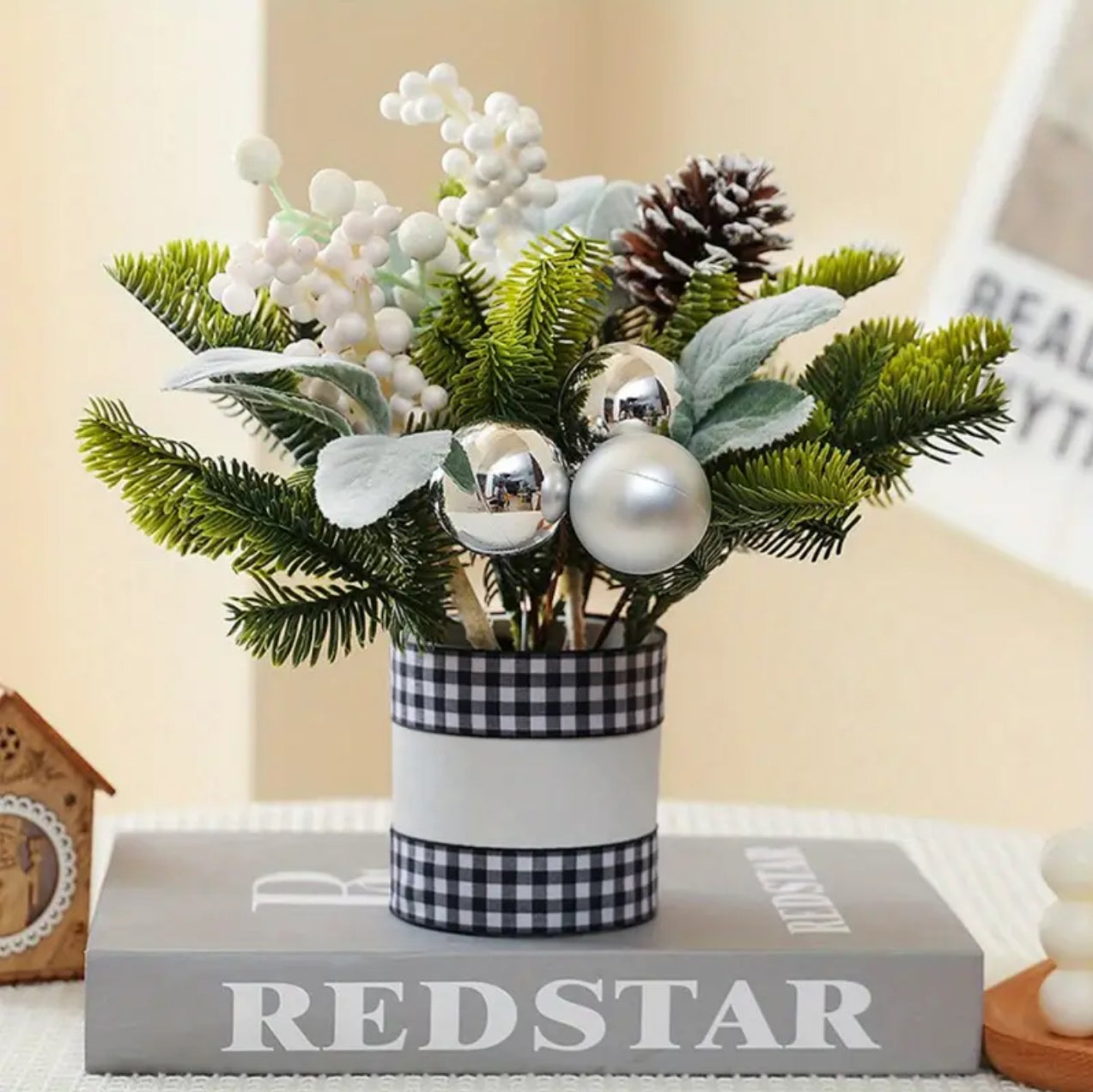 1Pcs Tabletop Exquisite Mini  Christmas Tree Stump