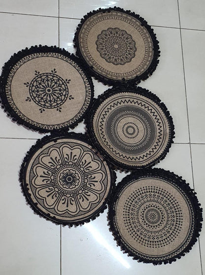 6pcs set Elegant African print Heavy Cotton fabric table mats