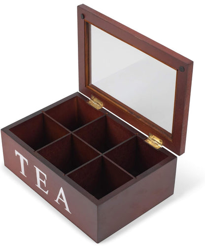 Wooden 9 Grids Tea Box