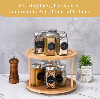 Bamboo rotating spice rack