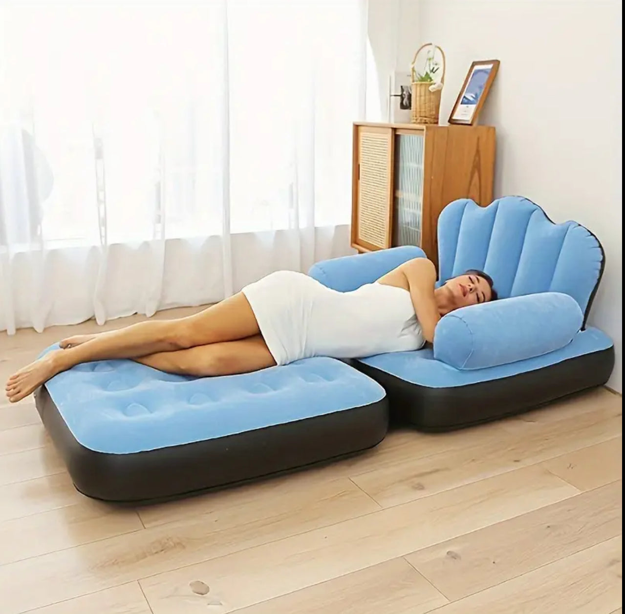 5 in 1 inflatable Couch lazy Sofa bed with L-shaped armrest