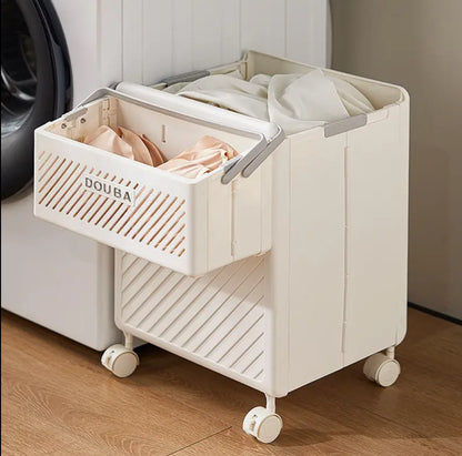 2pcs Foldable laundry Hamper basket with Wheels