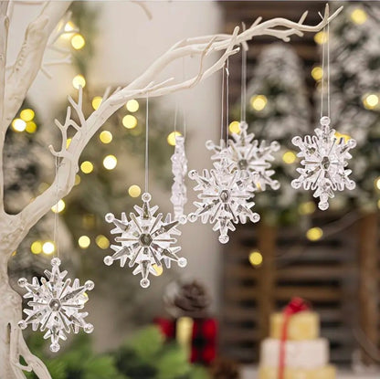 6-Piece Crystal Snowflake Christmas Ornaments