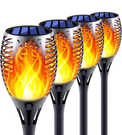 6 pieces LED solar flame lamp