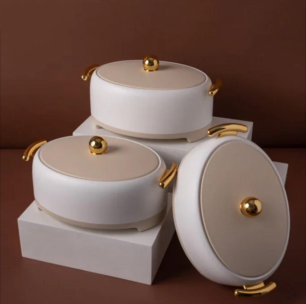 Oval insulated Forever Gold hotpots