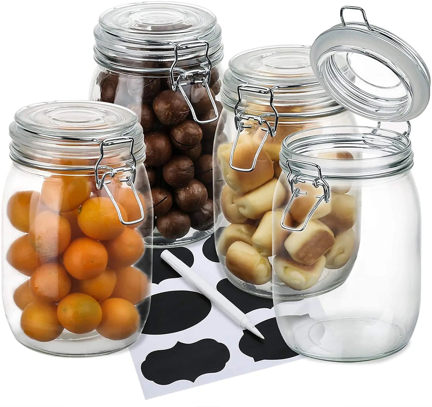 Airtight storage Clip top jars