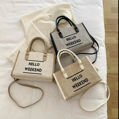 Hello Weekend Business Casual Tote Bags